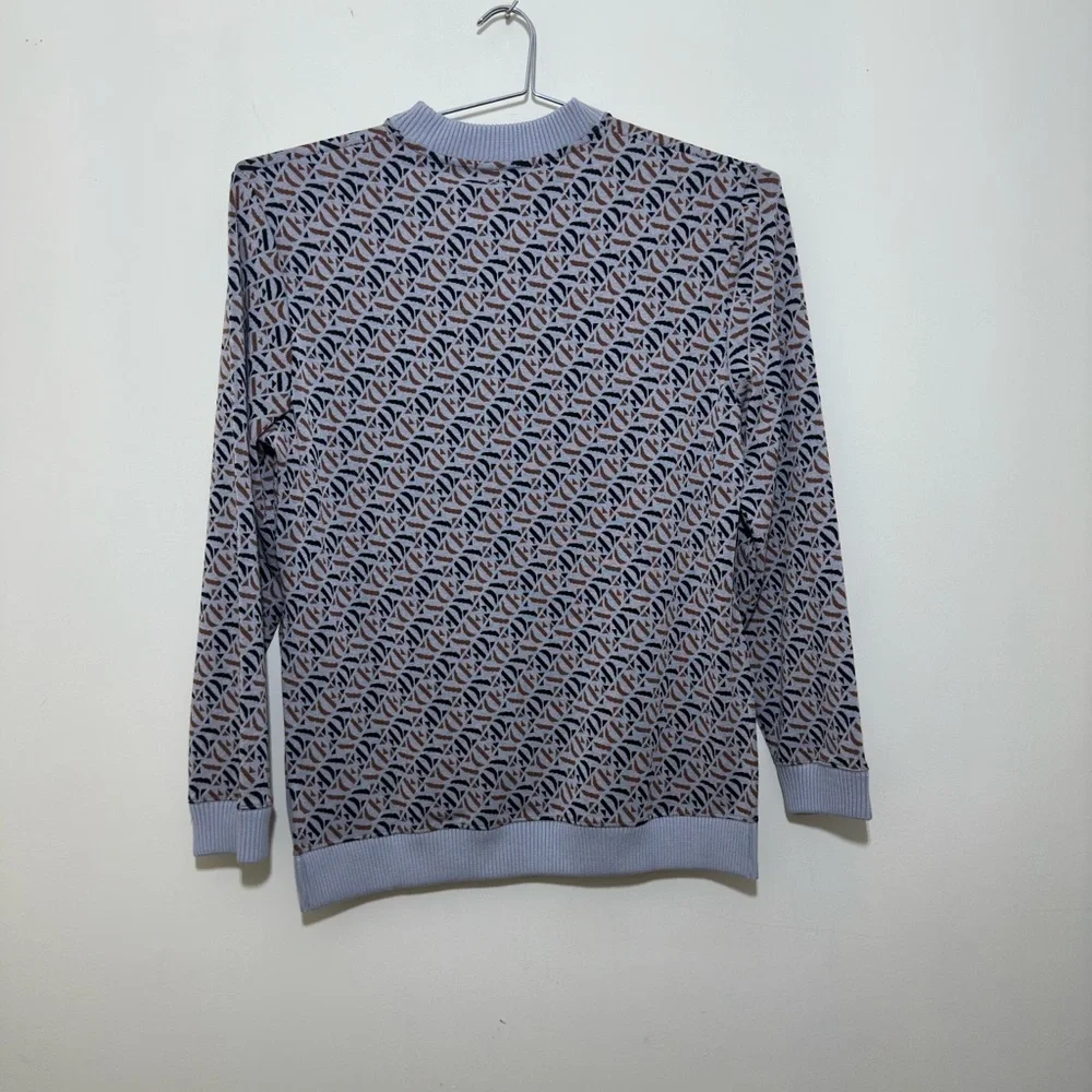ASOS men’s  Black ,Tan and Gray Crewneck Sweater with Geometric Pattern size S